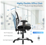 Ergonomic Mesh Office Chair with Adjustable Back Height and Armrests-Black