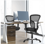 Ergonomic Mesh Office Chair with Adjustable Back Height and Armrests-Black