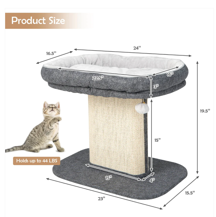 Modern Cat Tree Tower, fully assembled