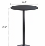 Bistro Pub Table Round Bar Height Cocktail Table Metal Base, fully assembled