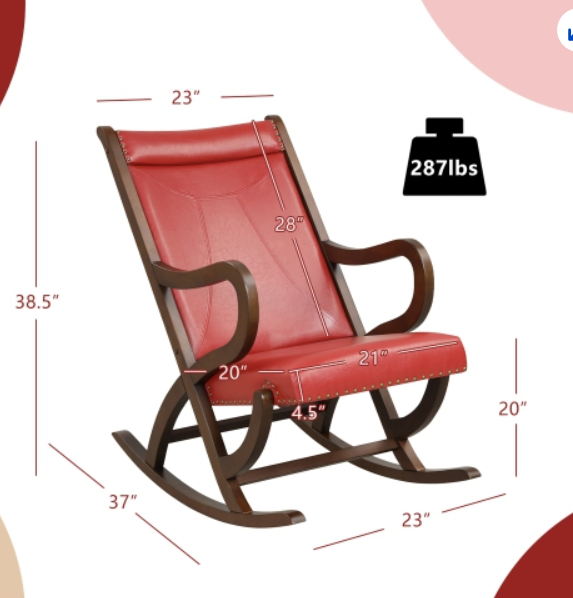 Modern Rocker with Rubber Wood Frame, irregular from factory