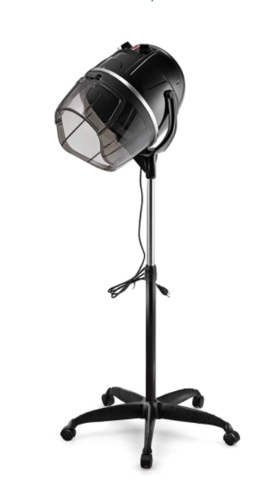 Adjustable Stand Up Hood Floor Hair Bonnet Dryer Rolling Base Salon Wheels
