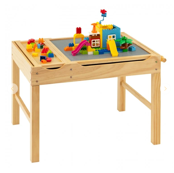 Kids Activity Play Table with lego style table top and storage