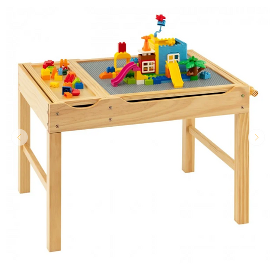 Kids Activity Play Table with lego style table top and storage