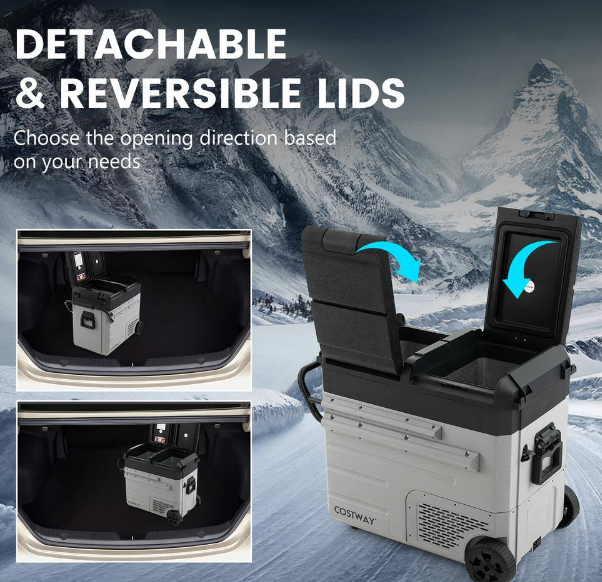 Special, 40 Quart Car Refrigerator Portable 12/24V DC & 110-240V AC Dual Zone Car Freezer