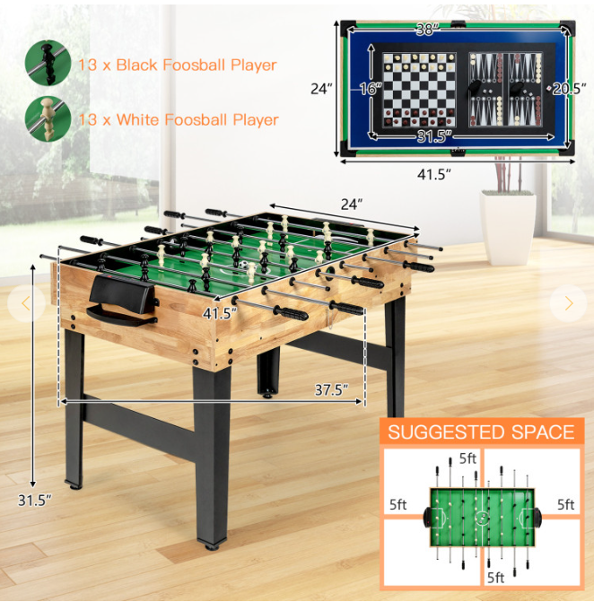 10-in-1 Multi Combo Game Table Set, pool table assembled, scratch & dent, customer return special