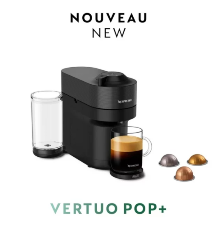 Nespresso Vertuo Pop+ Coffee Machine by De'Longhi, Liquorice Black, box damage