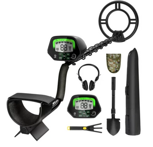 High Accuracy Metal Detector Kit W/Display Waterproof Search Coil Headphone Bag, 1 box