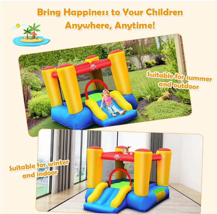 Little Kids Inflatable Jumping Bounce House Without Blower