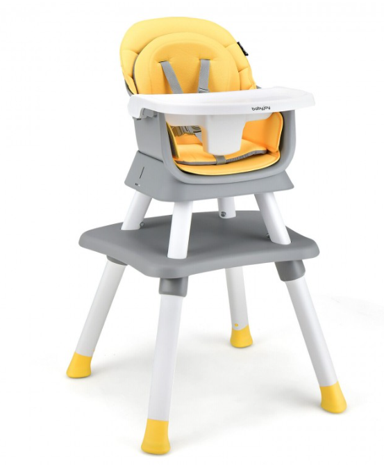 6-in-1 Convertible Baby High Chair with Adjustable Removable Tray