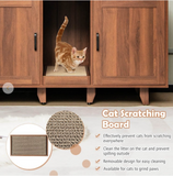 SPECIAL, 2-Door Cat Litter Table Enclosure with Scratching Board, Fully assembled