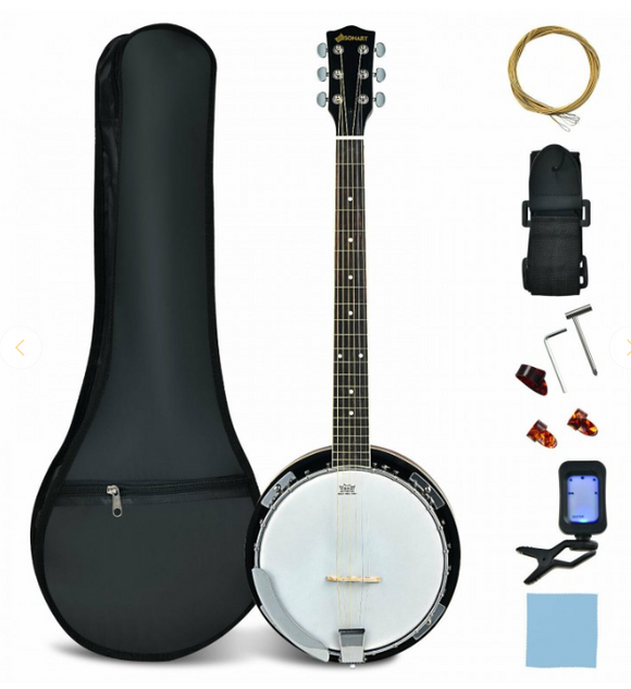 39 Inch Full Size 6 string 24 Bracket Professional Banjo Instrument with Open Back