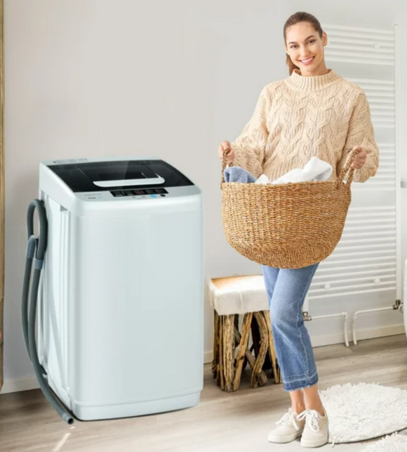 SPECIAL, Portable Full-Automatic Laundry Washing Machine 8.8lbs Spin Washer W/ Drain Pump