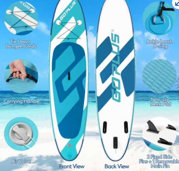 special, 11 Feet Inflatable Stand Up Paddle Board with Aluminum Paddle, pump, carry case