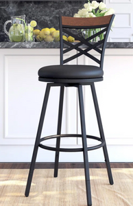 Lesley Upholstered Seat Swivel Barstool, ADJUSTABLE HEIGHT, 24`` OR 29``