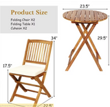 3 Pieces Patio Folding Bistro Set with Padded Cushion, fully assembled, small mark on table