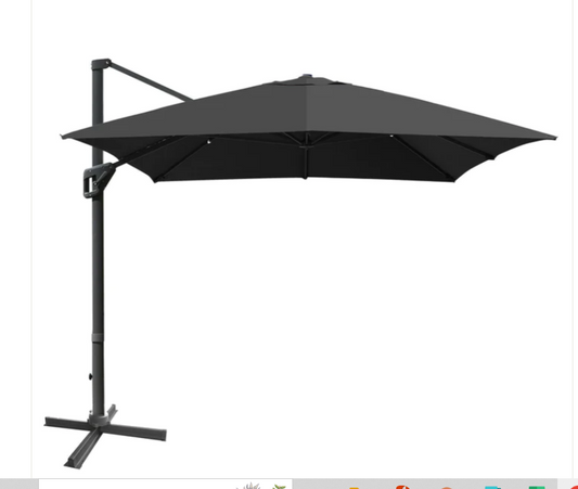 10'x13' Patio Offset Cantilever Umbrella 360° Rotation Tilt, 1 box unassembled, grey, weighted base not included