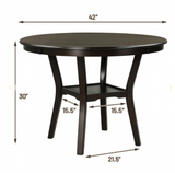 42 Inch Farmhouse 2-Tier Round Dining Table with Storage Shelf, Black, very small mark on top