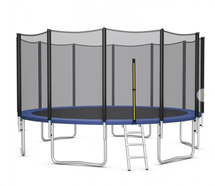 8Ft Outdoor Trampoline with Safety Closure Net and Ladder, 2 boxes unassembled