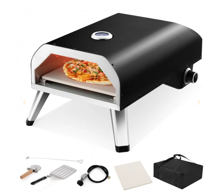 15000 BTU Propane Pizza Oven with Pizza Stone Cutter Peel, 1 box