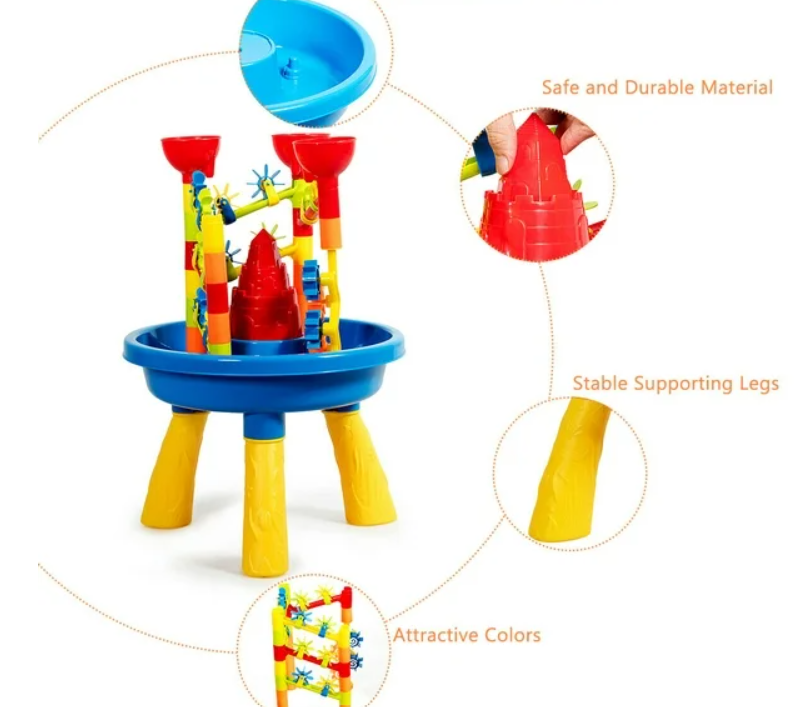 2-in-1 Sand and Water Table Activity Play Center