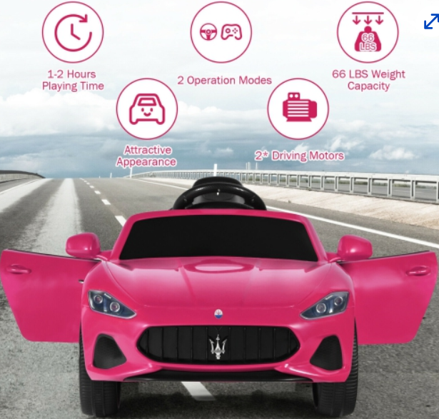 12V Kids Ride On Car Maserati  Licensed w/ Remote Control& Lights