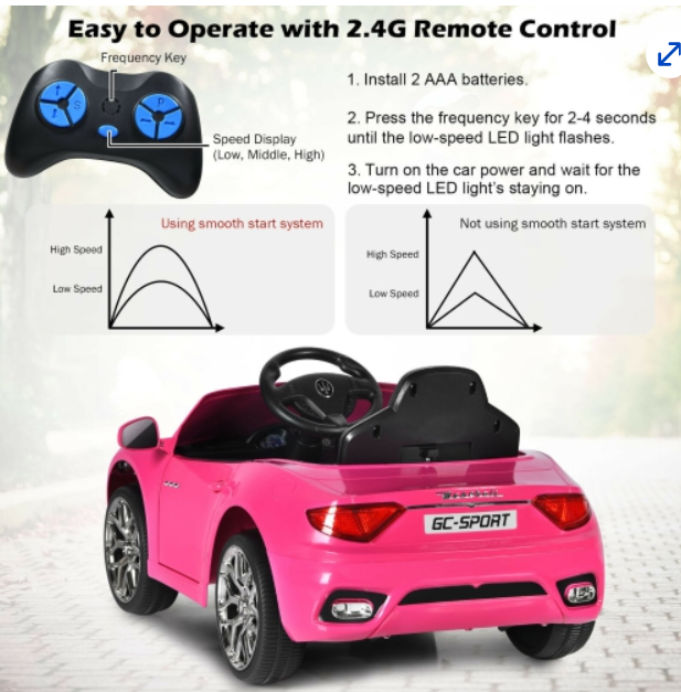12V Kids Ride On Car Maserati  Licensed w/ Remote Control& Lights