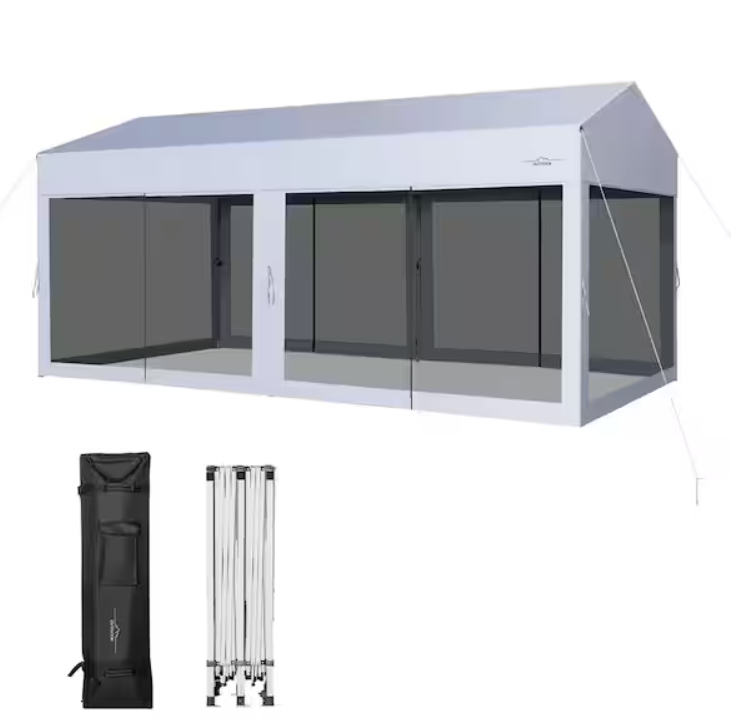 10 x 20 Feet Pop up Canopy Tent with Removable Sidewalls for Party-White