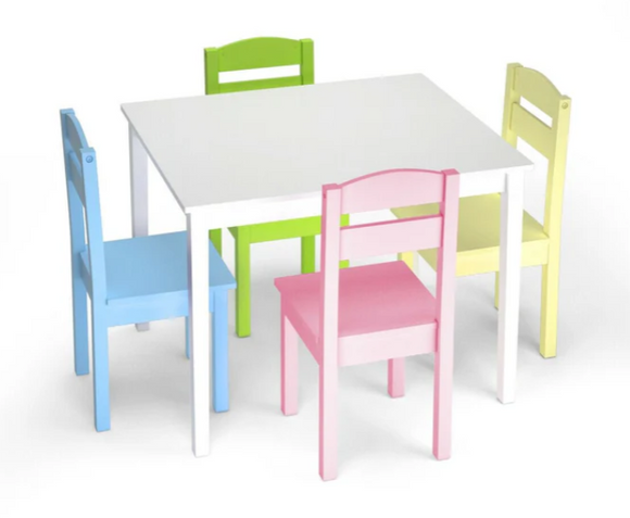 Kids 5 Piece Table & Chair Set, Fully Assembled