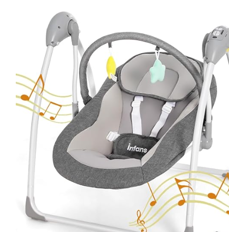 Baby Swing for Infants, with 5 Speed Natural Sway Music,Remote Control, clean customer return.