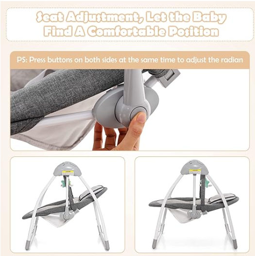 Baby Swing for Infants, with 5 Speed Natural Sway Music,Remote Control, clean customer return.