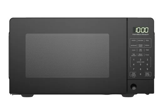 Hamilton Beach 0.7 cu ft 700W Compact Size Microwave, Black, Black Front