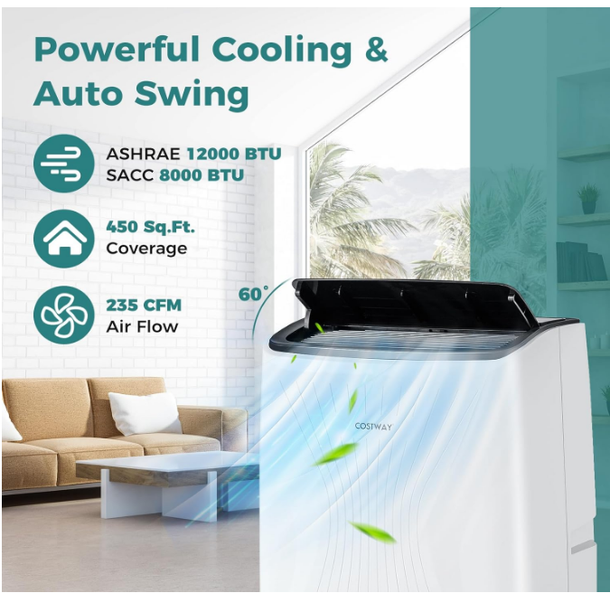 Portable Air Conditioner with heat pump, Smart Wifi, no box