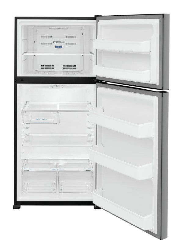 30``Frigidaire, 18.3 cu.ft fridge with top freezer in stainless, new,