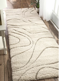 Carolyn Baltej Modern Shag Cream/Ivory Area Rug 2`6``x6``