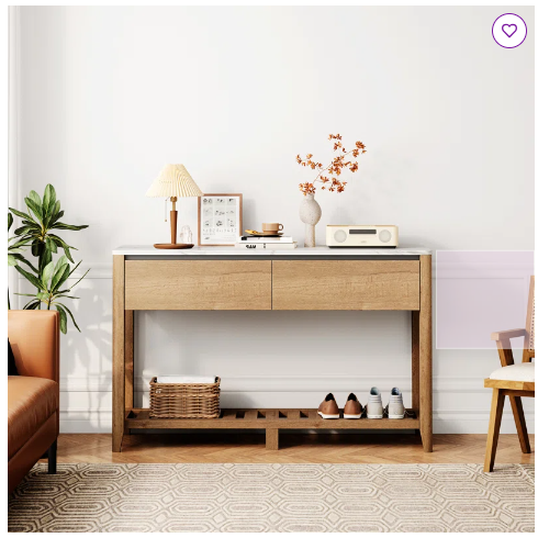 Hassiem 47.23'' Console Table with Drawer - Fully Assembled, ( Scratch and Dent )