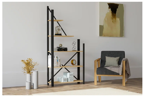Odelle 66.7" H x 31.5" W Metal Etagere Bookcase - Fully Installed (Scratch and Dent)