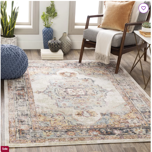 Jamieson Power Loom grey/cream Rug - Rectangle 6'7