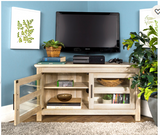 44" Corner Wood TV Console, White Oak - (Fully Assembled)