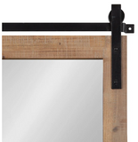 Enora Flat Wall Mirror with Hooks - Rustic Brown