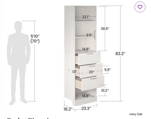 Aodren 23.31" W Closet System