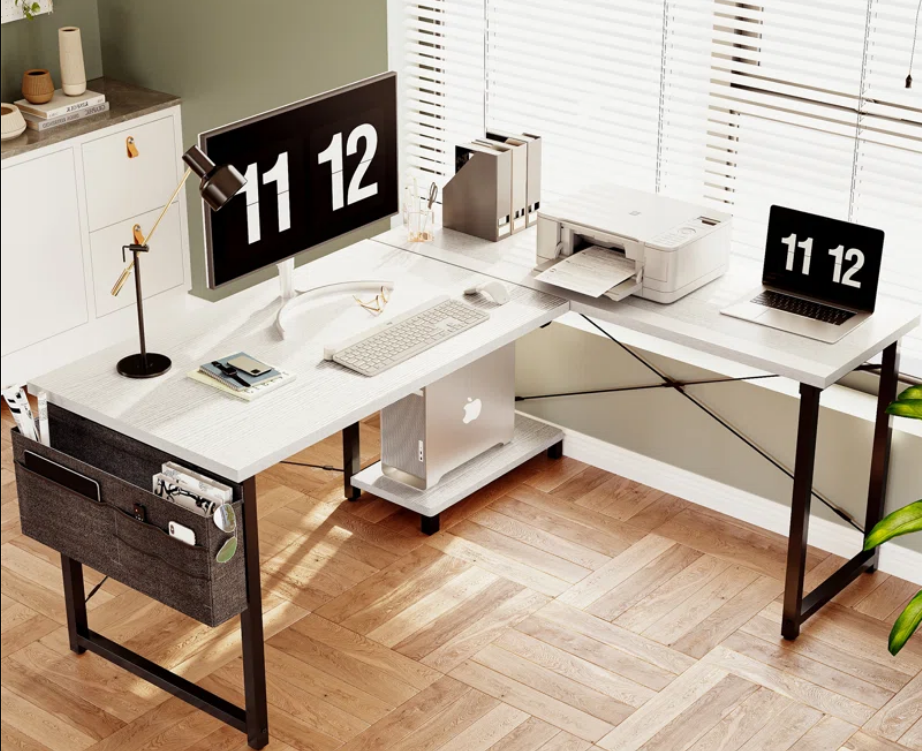 Reversible L-Shape Desk, Fully Assembled