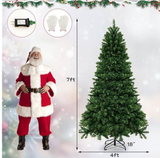 7-ft 1188 PVC Branch Tip Artificial Xmas Tree - 700 Warm White LED Lights