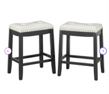 Upholstered 24'' Counter Stool with Solid Wood Frame (Set of 2)