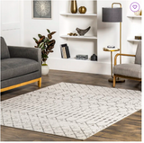 Giannini Trellis Area Rug, Ivory, Grey - 10'x10'