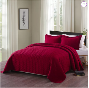 Queen, P_leaf Quit Solid Color Quilt Set