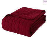 Queen, P_leaf Quit Solid Color Quilt Set