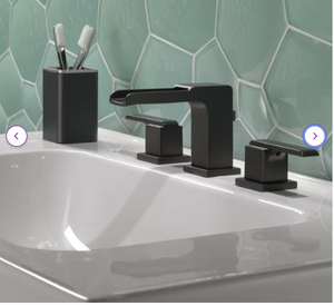 Matte Black Ara Widespread Bathroom Faucet with Drain Assembly and DIAMOND Seal Technology