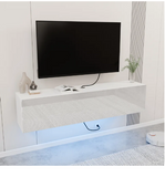 *SPECIAL* - Floating TV Stand for TVs up to 63", Wall Mounted Media Console with LED Lights (1 Box, Assembly Required)