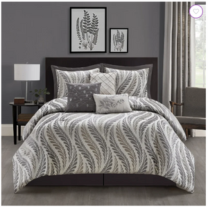 Capella Taupe Microfiber 7 Piece Comforter Set - California King